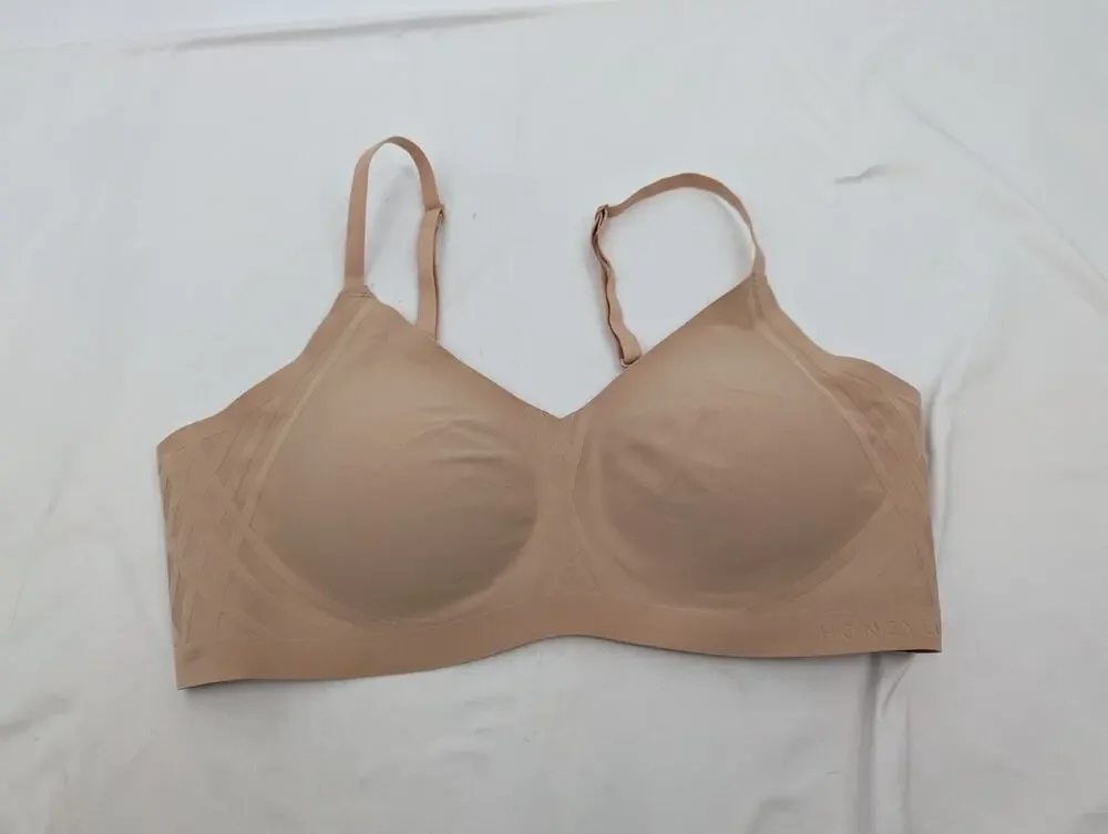 Honeylove Size Medium Silhouette Wireless Bra LWBR0201 Color Sand Comfort NWOT